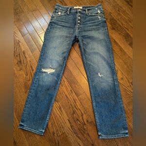 MOTHER Blue Distressed Jeans
